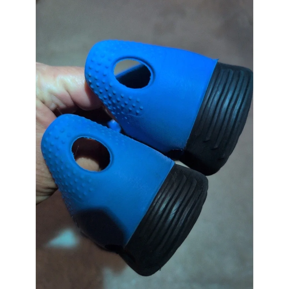 Crocs Duet Orb Unisex Kids Youth Junior Sz 4 Blue Clogs Slip On Water Shoes EUC